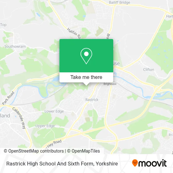 Rastrick High School And Sixth Form map