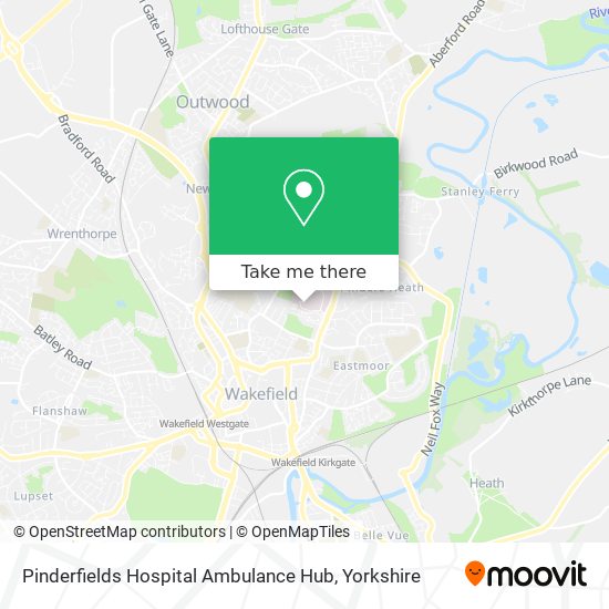 Pinderfields Hospital Ambulance Hub map