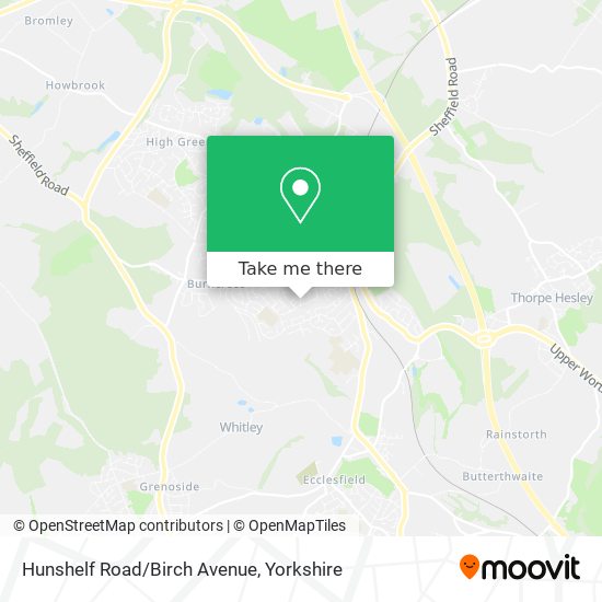 Hunshelf Road/Birch Avenue map