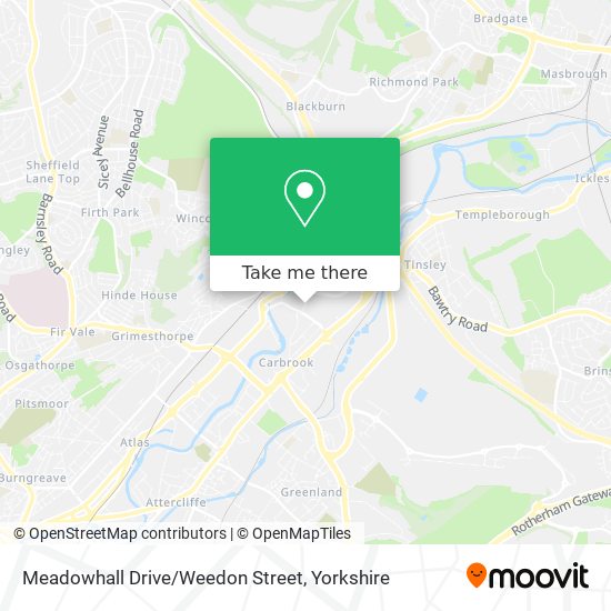 Meadowhall Drive/Weedon Street map