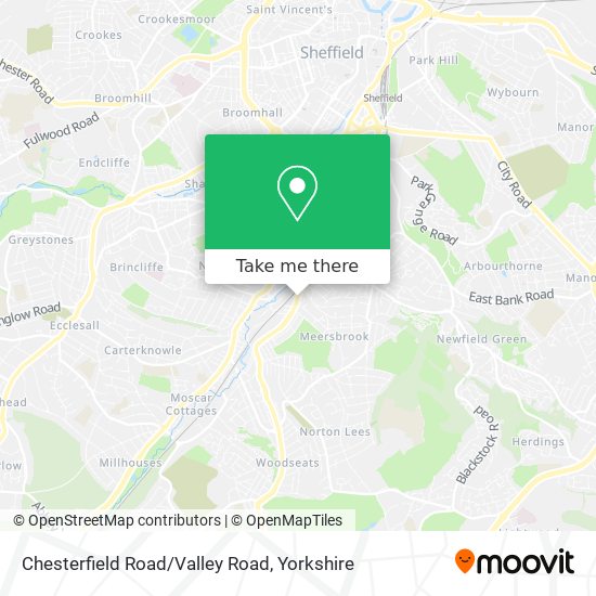 Chesterfield Road/Valley Road map