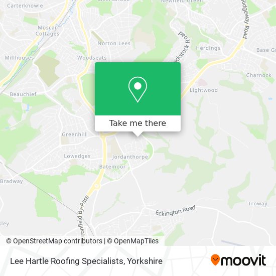 Lee Hartle Roofing Specialists map