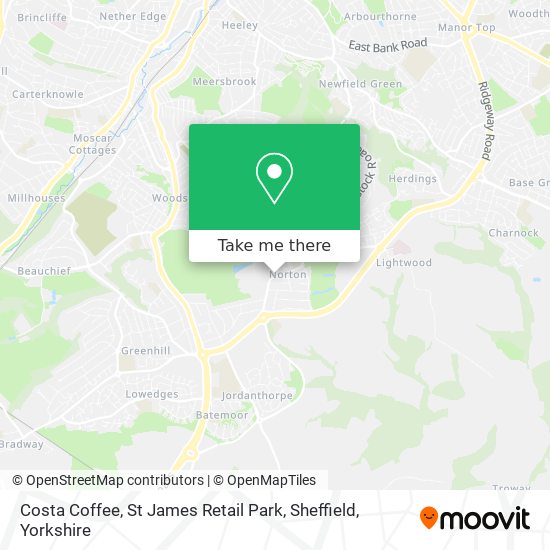 Costa Coffee, St James Retail Park, Sheffield map