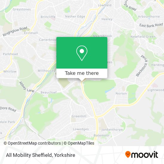 All Mobility Sheffield map
