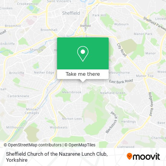 Sheffield Church of the Nazarene Lunch Club map