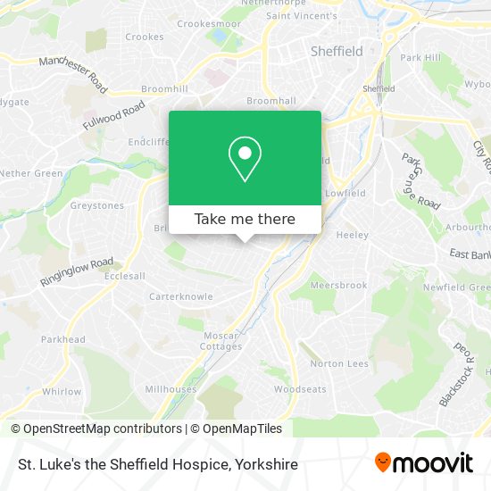 St. Luke's the Sheffield Hospice map