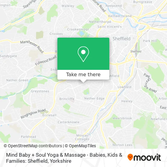 Mind Baby + Soul Yoga & Massage - Babies, Kids & Families: Sheffield map