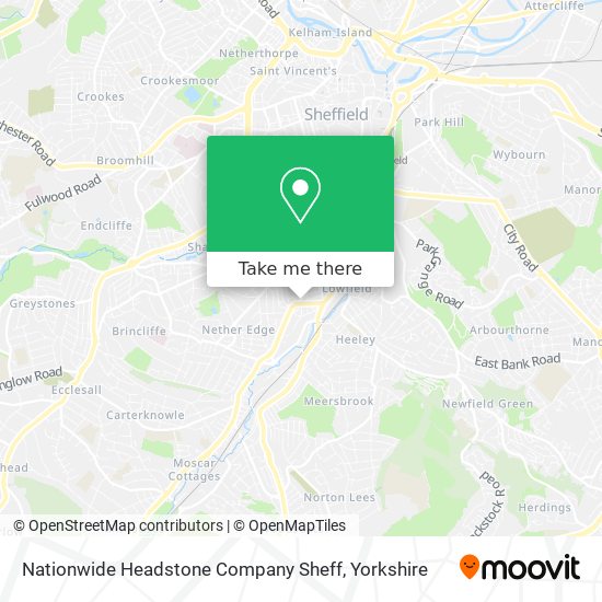 Nationwide Headstone Company Sheff map