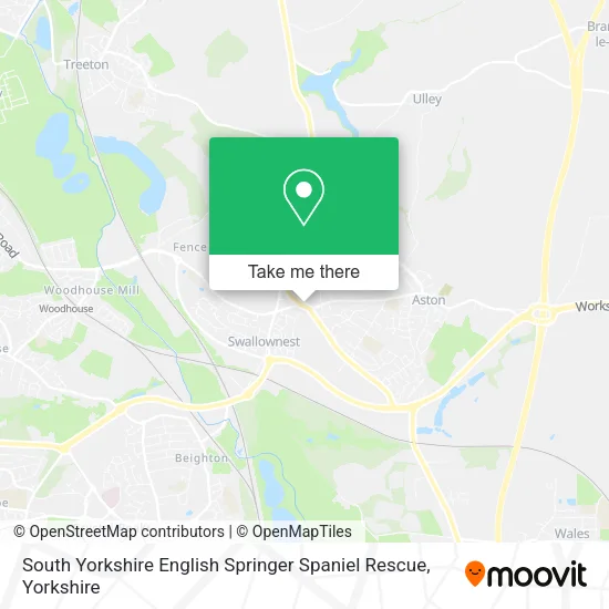 South Yorkshire English Springer Spaniel Rescue map