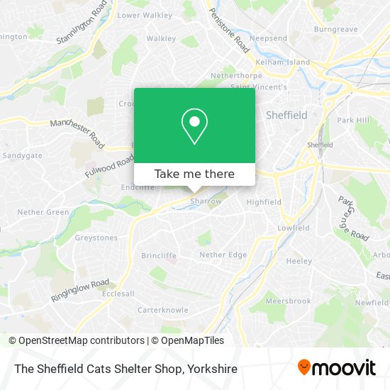 The Sheffield Cats Shelter Shop map