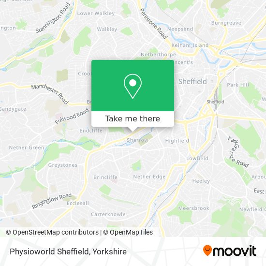 Physioworld Sheffield map