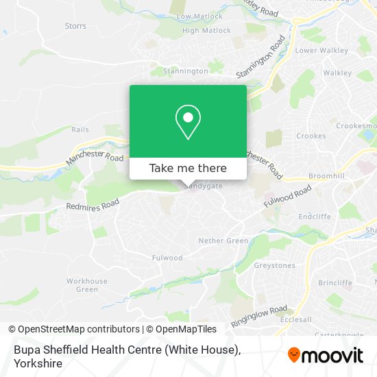 Bupa Sheffield Health Centre (White House) map