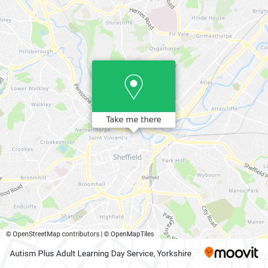 Autism Plus Adult Learning Day Service map