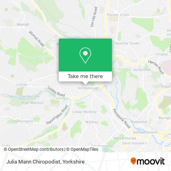 Julia Mann Chiropodist map
