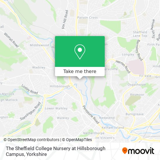 The Sheffield College Nursery at Hillsborough Campus map