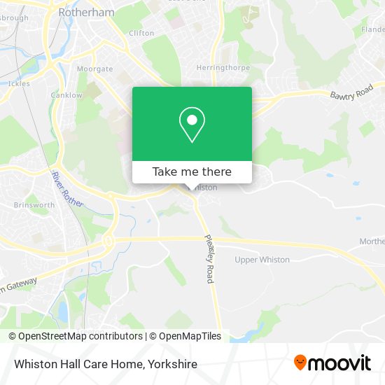 Whiston Hall Care Home map