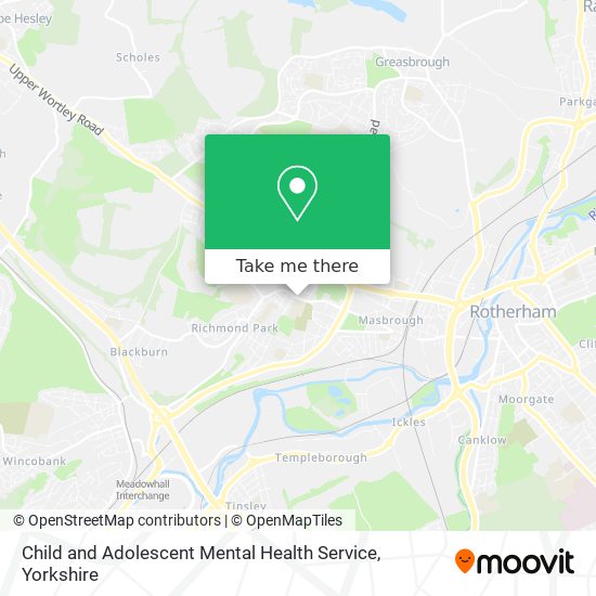 Child and Adolescent Mental Health Service map