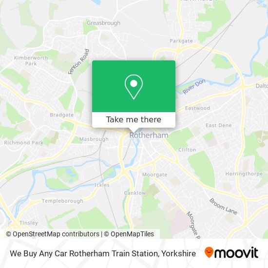 We Buy Any Car Rotherham Train Station map