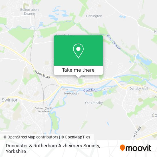 Doncaster & Rotherham Alzheimers Society map