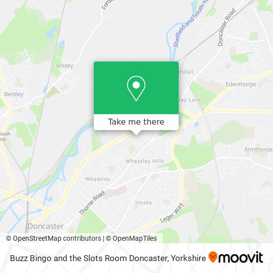 Buzz Bingo and the Slots Room Doncaster map