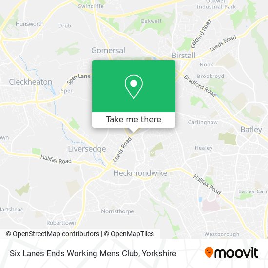 Six Lanes Ends Working Mens Club map