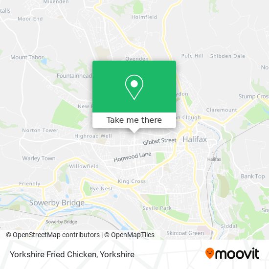 Yorkshire Fried Chicken map