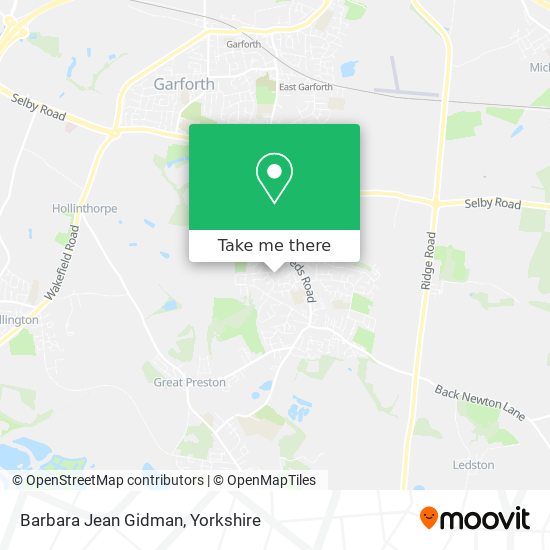 Barbara Jean Gidman map