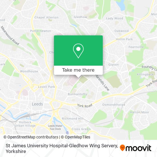 St James University Hospital-Gledhow Wing Servery map