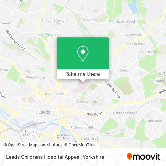 Leeds Children's Hospital Appeal map