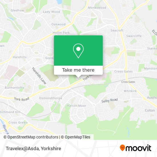 How to get to Travelex@Asda in Leeds by Bus or Train?