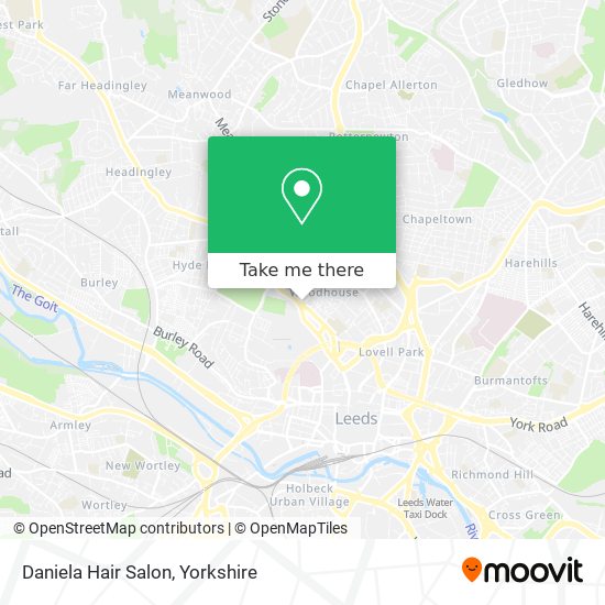 How to get to Daniela Hair Salon in Leeds by Bus or Train?