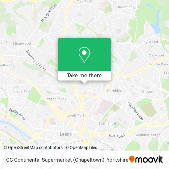 CC Continental Supermarket (Chapeltown) map