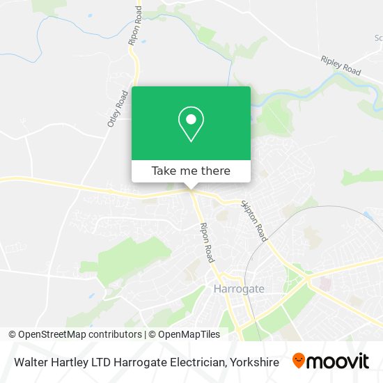 Walter Hartley LTD Harrogate Electrician map