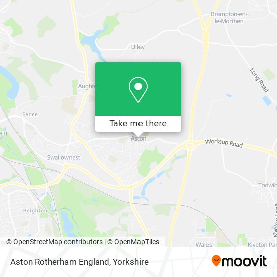 Aston Rotherham England map