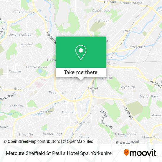 Mercure Sheffield St Paul s Hotel Spa map