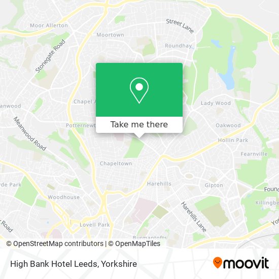 High Bank Hotel Leeds map