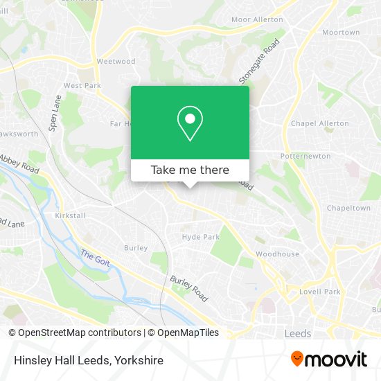 Hinsley Hall Leeds map