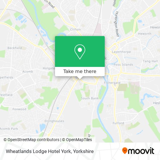 Wheatlands Lodge Hotel York map