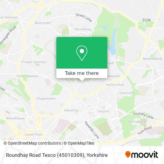Roundhay Road Tesco (45010309) map