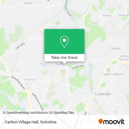 Carlton Village Hall map