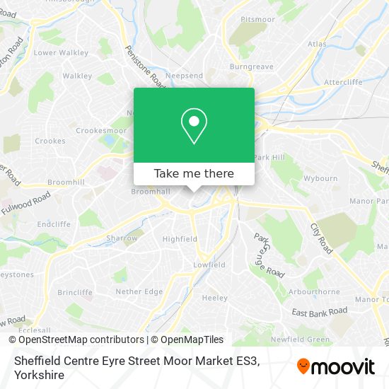Sheffield Centre Eyre Street Moor Market ES3 map