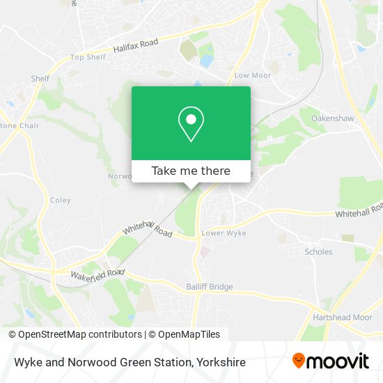 Wyke and Norwood Green Station map