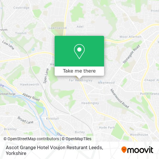 Ascot Grange Hotel Voujon Resturant Leeds map