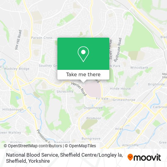 National Blood Service, Sheffield Centre / Longley la, Sheffield map