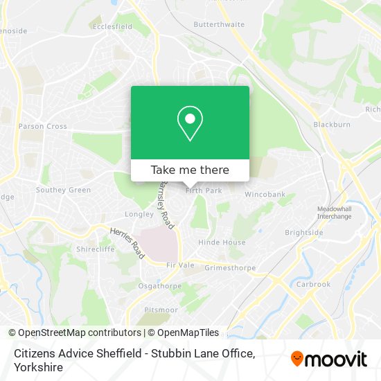 Citizens Advice Sheffield - Stubbin Lane Office map