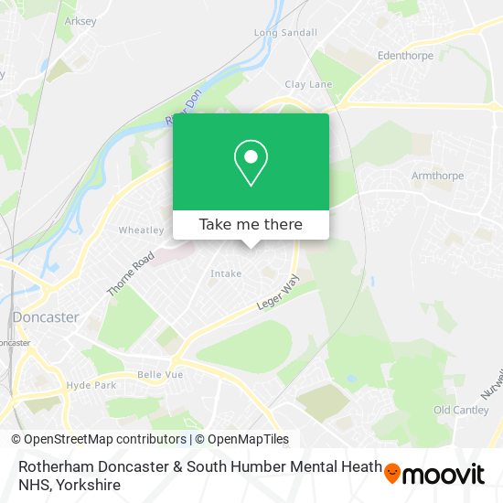 Rotherham Doncaster & South Humber Mental Heath NHS map