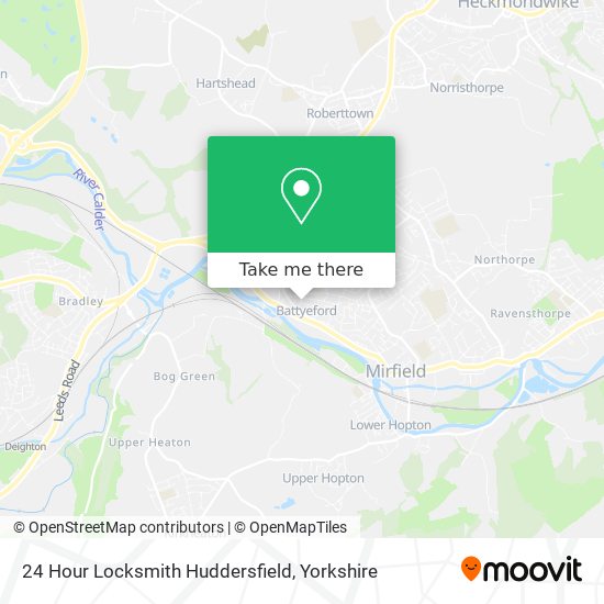24 Hour Locksmith Huddersfield map