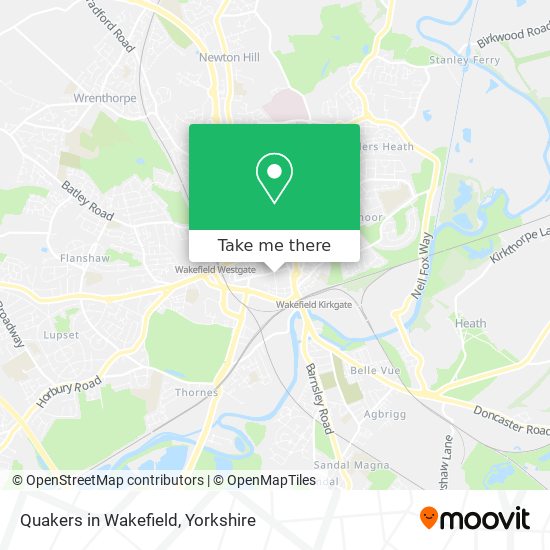 Quakers in Wakefield map