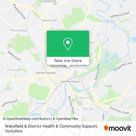 Wakefield & District Health & Community Support map