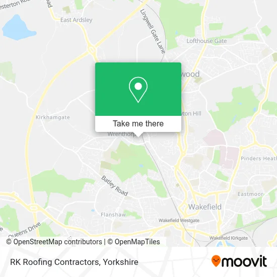 RK Roofing Contractors map